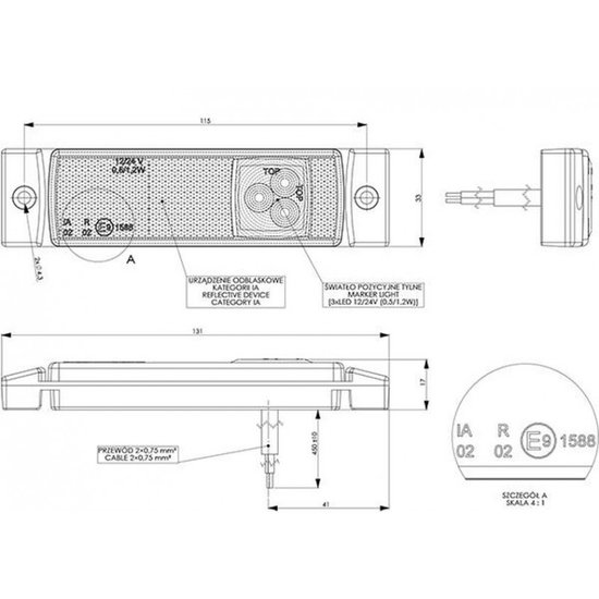 Breedtelamp, Breedte lamp, Zijlamp, Zij lamp, Contourlamp, Contour lamp, Lampen, Ledlamp, Led lamp, Contourverlichting, Contour