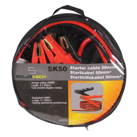 Startkabels - 2x3 meter - Booster kabel 220A - SoldaTech