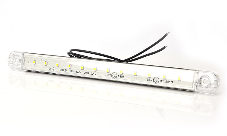 Zijmarkeringslamp WIT - 12LEDS - Universele ledlamp - Aanhangerlamp - WAS