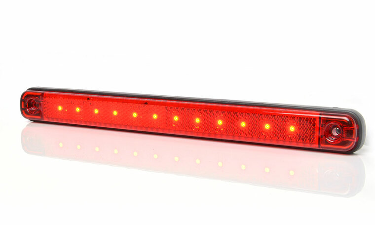 Zijmarkeringslamp ROOD - 12LEDS - Universele ledlamp - Aanhangerlamp - WAS