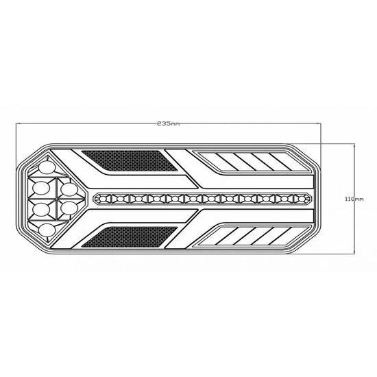 Achterlicht NEON Led - Rechts - 12/24 Volt - Ledlamp - 70x LED - Achterlamp