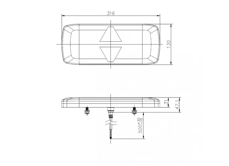 NEON led achterlicht - 12/24 Volt - Rechts - Ledlamp - 104x LED - Achterlamp