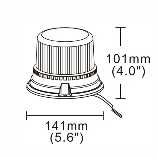 Schroefbare zwaailamp LED Oranje - 24x LED - 12/24V - Waarschuwingslamp