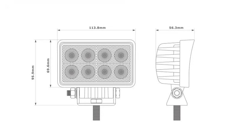 Werklamp LED - 21 Watt - 8x LED - Ledlamp - Bouwlamp