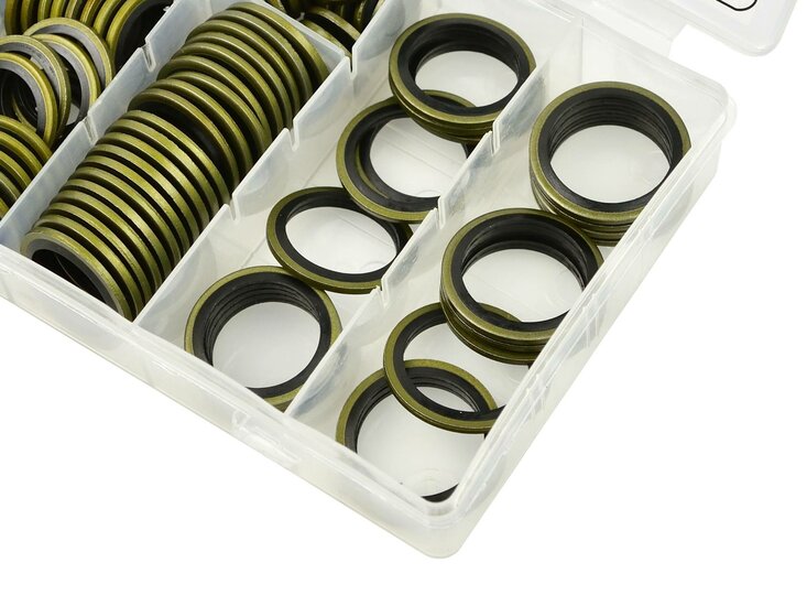 O-ringen assortiment - Metaal met rubber - O ringen - Afdichtingsringen - 150 delig - GEKO