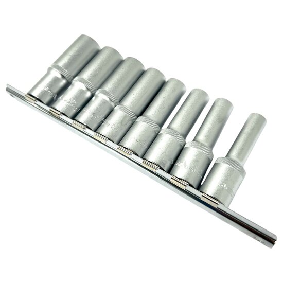 E-Torxdoppen set met doppenrail - 8 delig - 1/2&#039;&#039; - Inwendige torxdoppen - Torx dop - ASTA