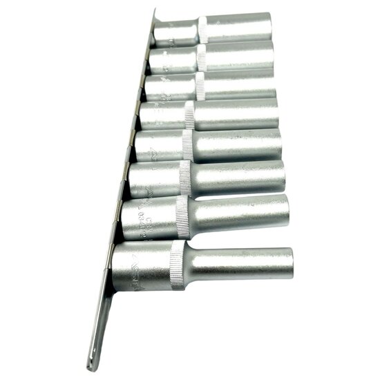 E-Torxdoppen set met doppenrail - 8 delig - 1/2&#039;&#039; - Inwendige torxdoppen - Torx dop - ASTA