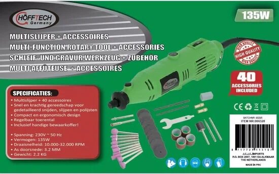 Multi tool set - 135 Watt - 230 Volt - Multislijper - Hofftech