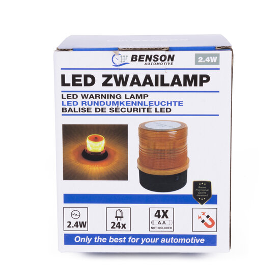 Zwaailamp 24LED Oranje - Waarschuwingslamp - Magneet - 2.4 Watt - Benson