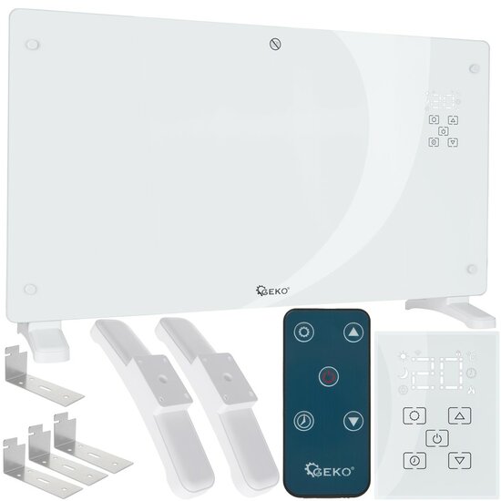 Witte verwarmingspaneel met LCD scherm - 2500 Watt - Convectorkachel - Wifi - GEKO