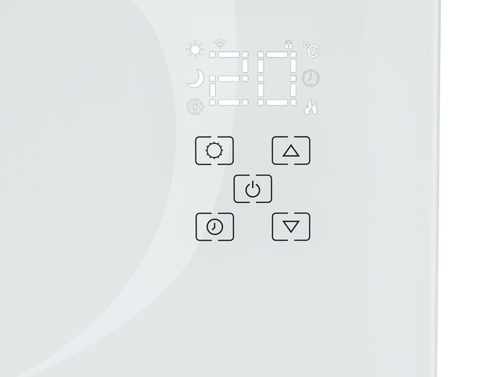 Witte verwarmingspaneel met LCD scherm - 2500 Watt - Convectorkachel - Wifi - GEKO