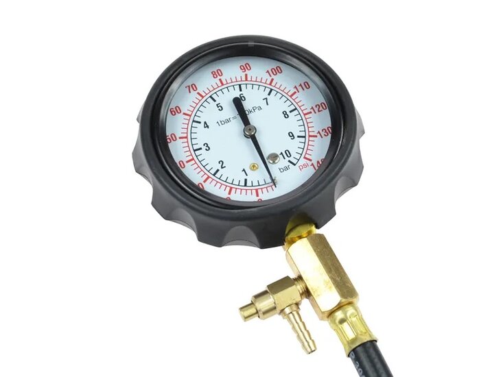 Benzine compressietester - 0 tot 10 bar - Compressiemeter - Brandstofdruk meter - GEKO