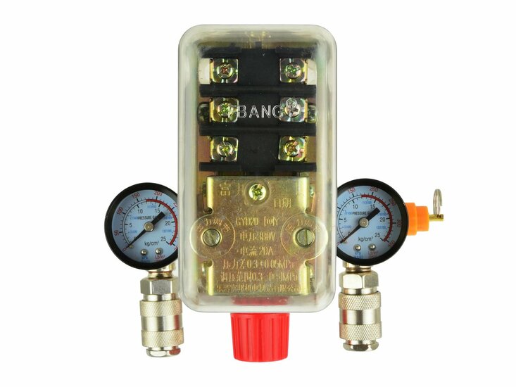 drukregelaar met schakelaar - 1/2 duims - luchtdruk reglaar - 24.5 bar - compressor drukschakelaar - geko