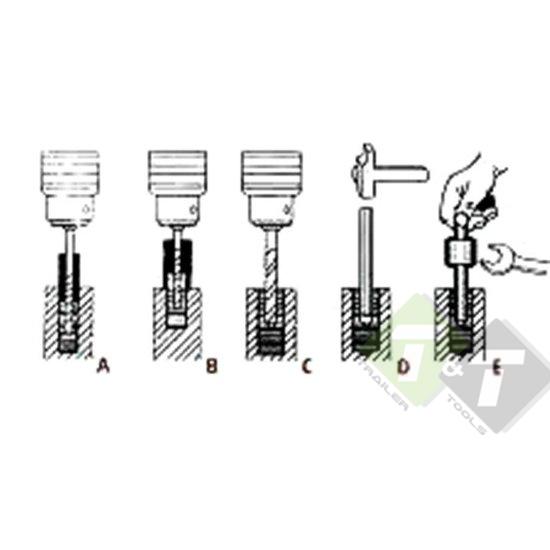 schroefdraad uitdraaiset, boutverwijderingsset, reparatieset, bussenset, draadeind