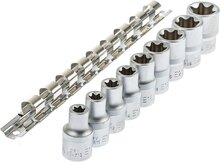 E-Torxdoppen set met doppenrail - 9 delig - Inwendige torxdoppen - Torx dop - ASTA