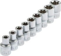 E-Torxdoppen set met doppenrail - 9 delig - Inwendige torxdoppen - Torx dop - ASTA