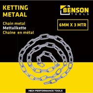 Ketting metaal - 6 mm x 3 meter - Borgketting - Benson