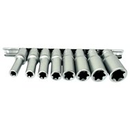 E-Torxdoppen set met doppenrail - 8 delig - 1/2&#039;&#039; - Inwendige torxdoppen - Torx dop - ASTA