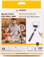 Selfie stick met statief - LED ringlamp - Driepoot - 900 mm - Benson