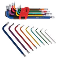 Gekleurde torxsleutel set - 9 delig - Torx sleutel - T10 tot T50 - GEKO